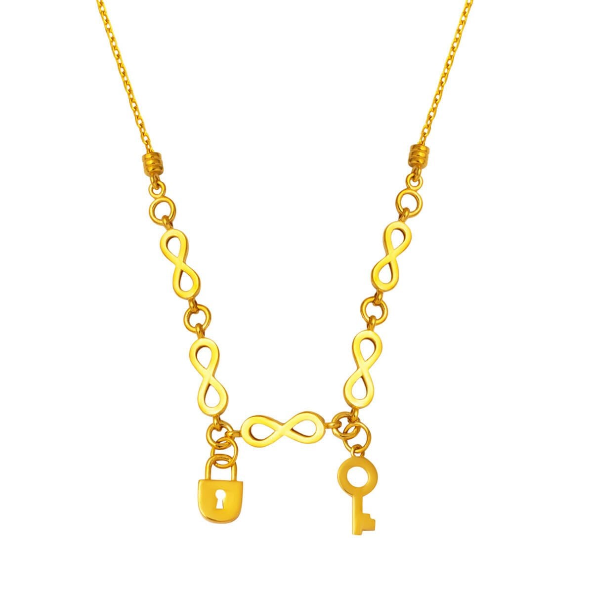 22K Yellow Gold Infinity Designer Inspired Necklace