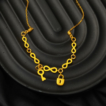 22K Yellow Gold Infinity Designer Inspired Necklace