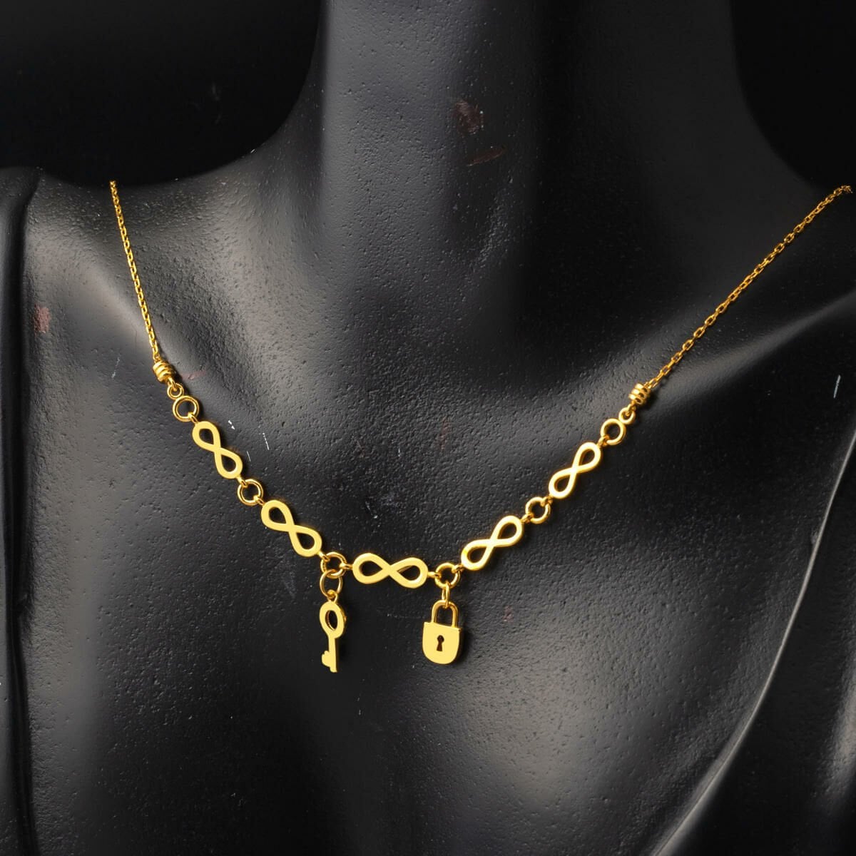 22K Yellow Gold Infinity Designer Inspired Necklace