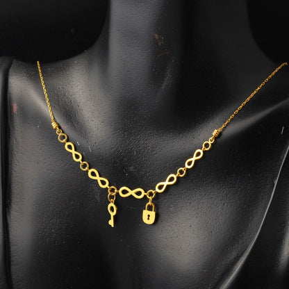 22K Yellow Gold Infinity Designer Inspired Necklace