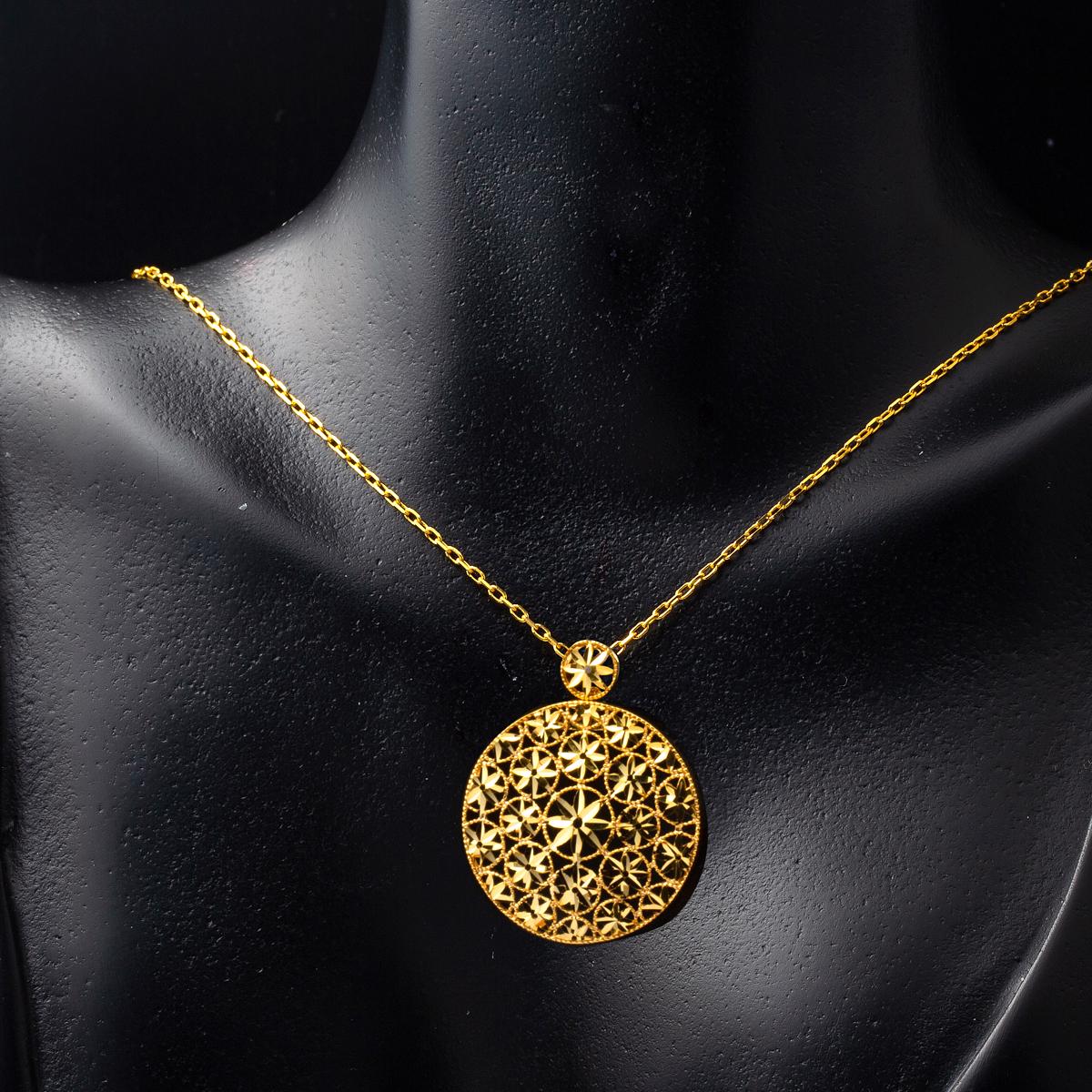 22K Yellow Gold Flower of Life Necklace (5.96 g)