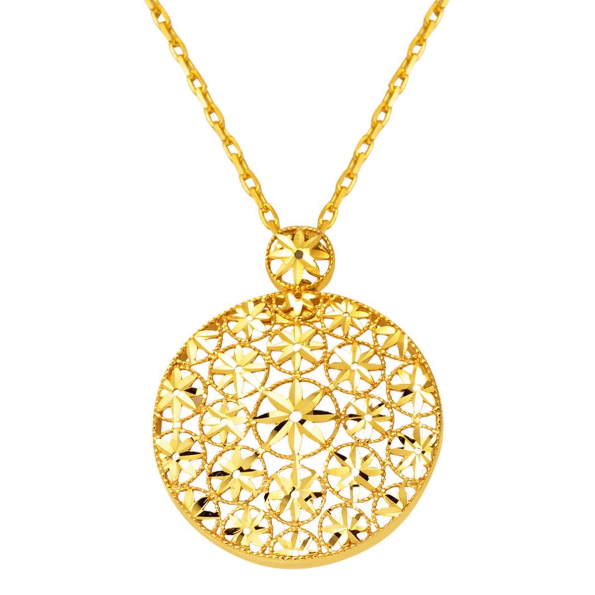 22K Yellow Gold Flower of Life Necklace (5.96 g)
