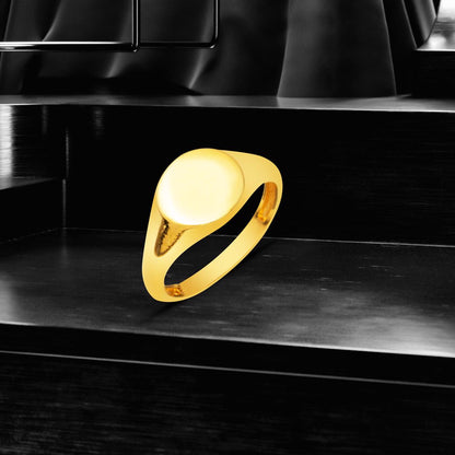 22K Yellow Gold Custom Text Personalized Signet Ring