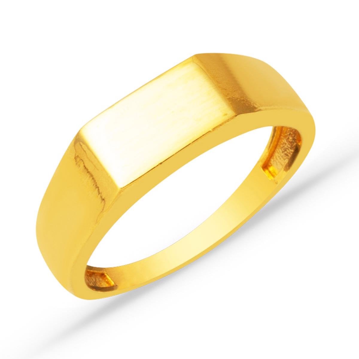 22K Yellow Gold Custom Text Personalized Signet Ring (3.73 g)