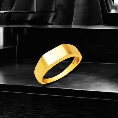 22K Yellow Gold Custom Text Personalized Signet Ring (3.73 g)