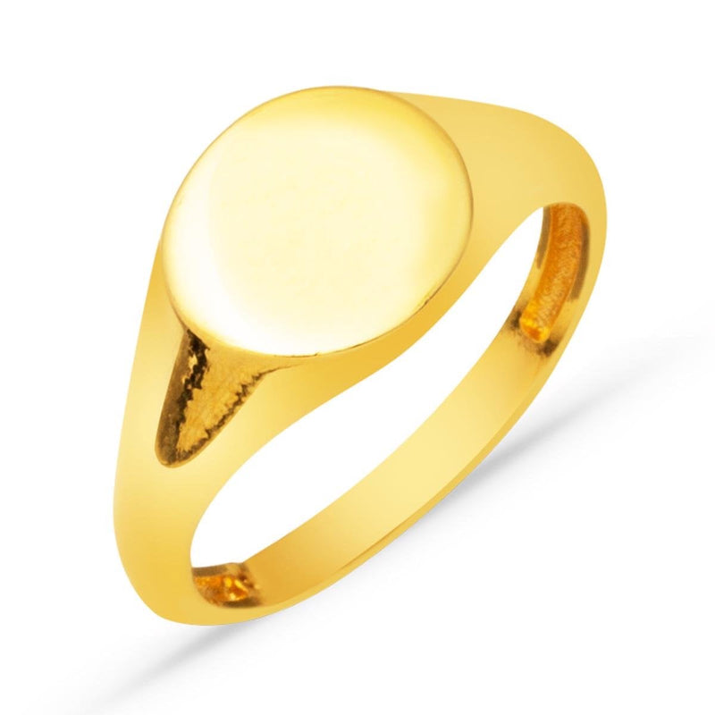 22K Yellow Gold Custom Text Personalized Signet Ring