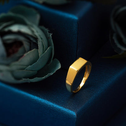22K Yellow Gold Custom Text Personalized Signet Ring (3.73 g)