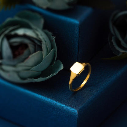 22K Yellow Gold Personalized Custom Text Ring (2.79 g)