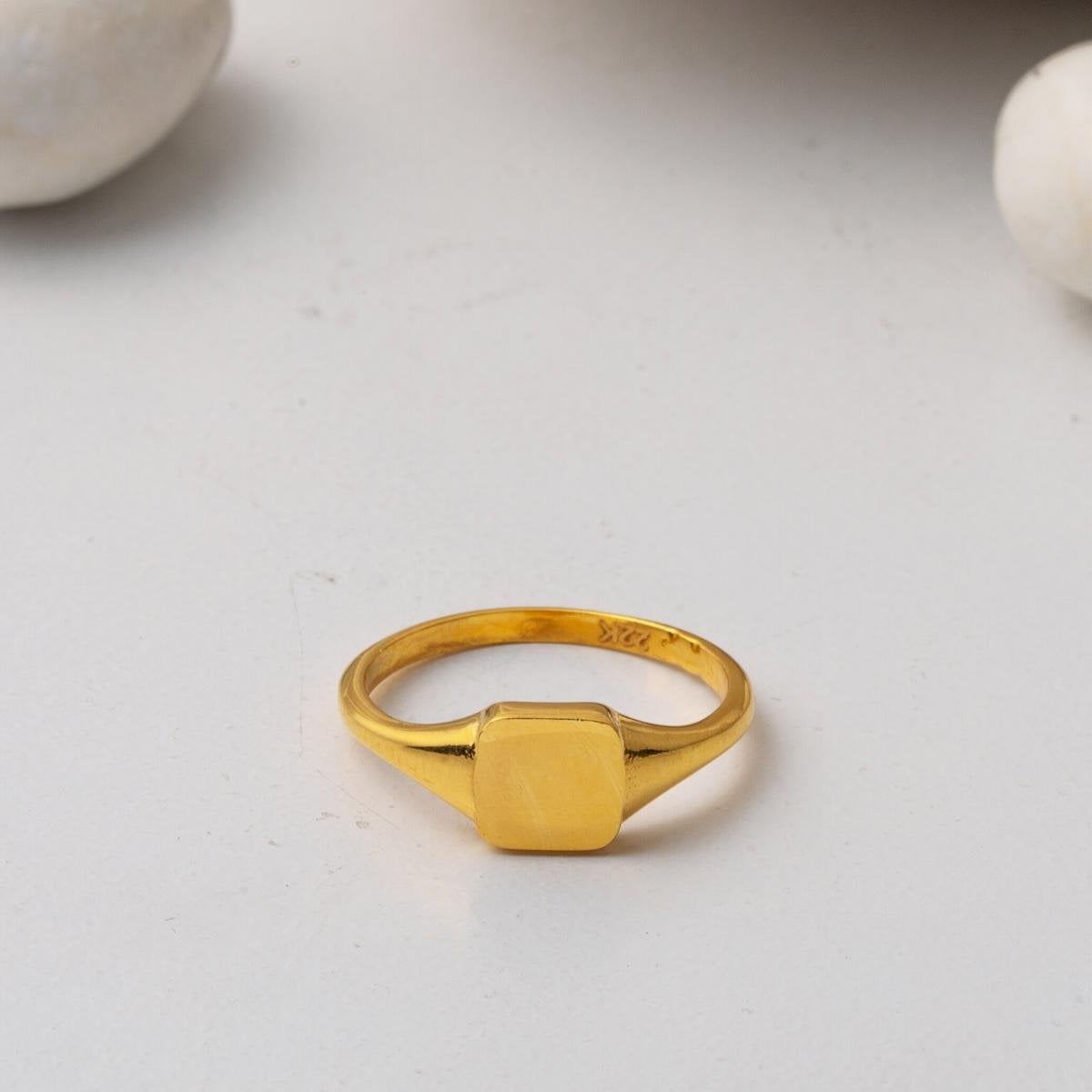 22K Yellow Gold Personalized Custom Text Ring (2.79 g)