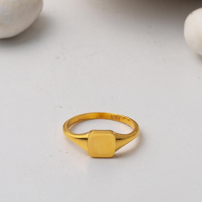 22K Yellow Gold Personalized Custom Text Ring (2.79 g)