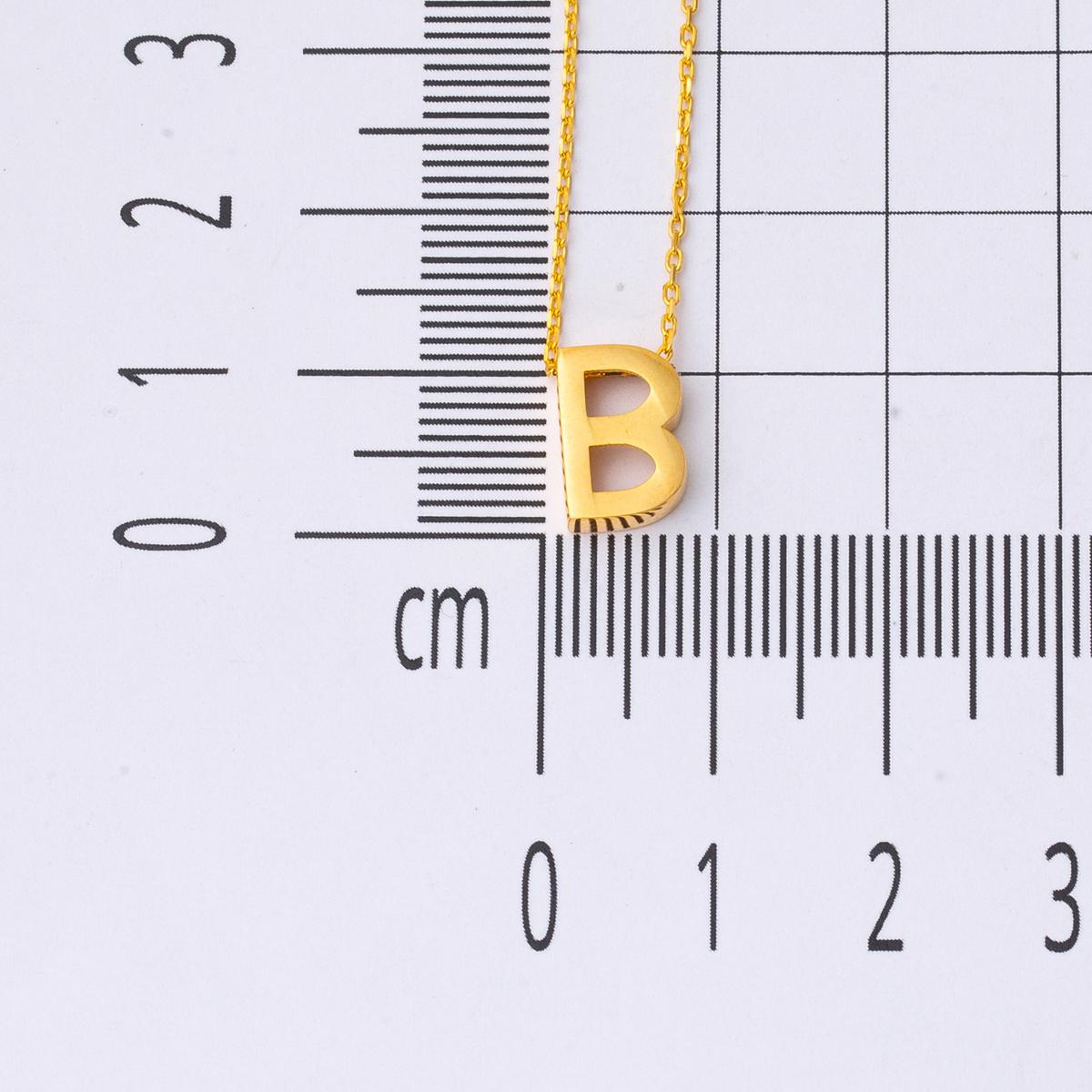 22K Yellow Gold Initial B Necklace