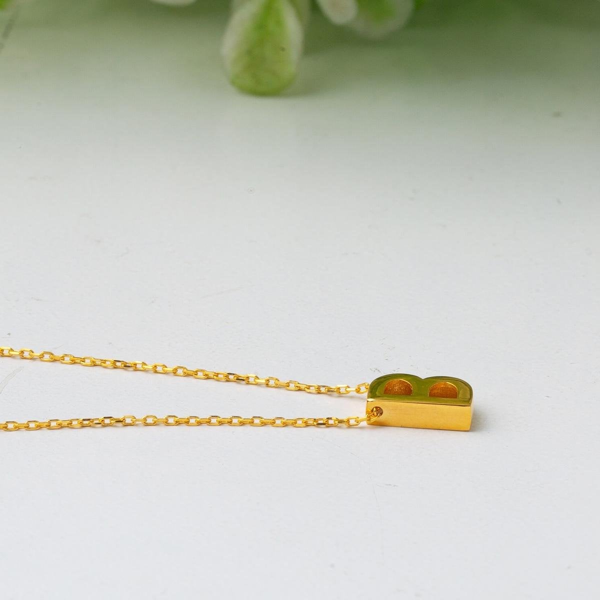 22K Yellow Gold Initial B Necklace
