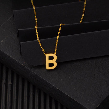 22K Yellow Gold Initial B Necklace