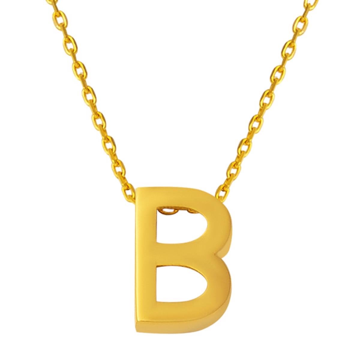 22K Yellow Gold Initial B Necklace