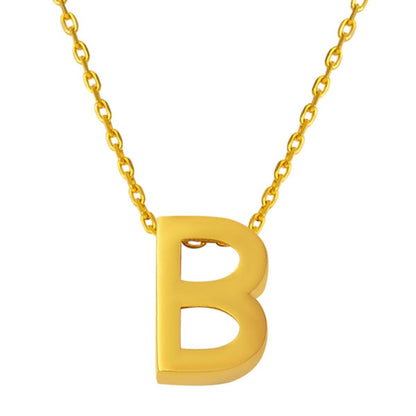 22K Yellow Gold Initial B Necklace