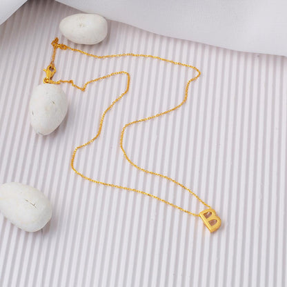 22K Yellow Gold Initial B Necklace