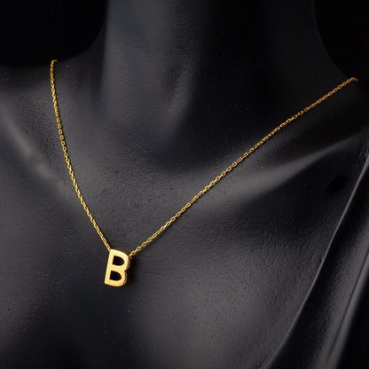 22K Yellow Gold Initial B Necklace