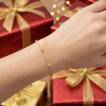22K Yellow Gold Bead Minimalist Bracelet