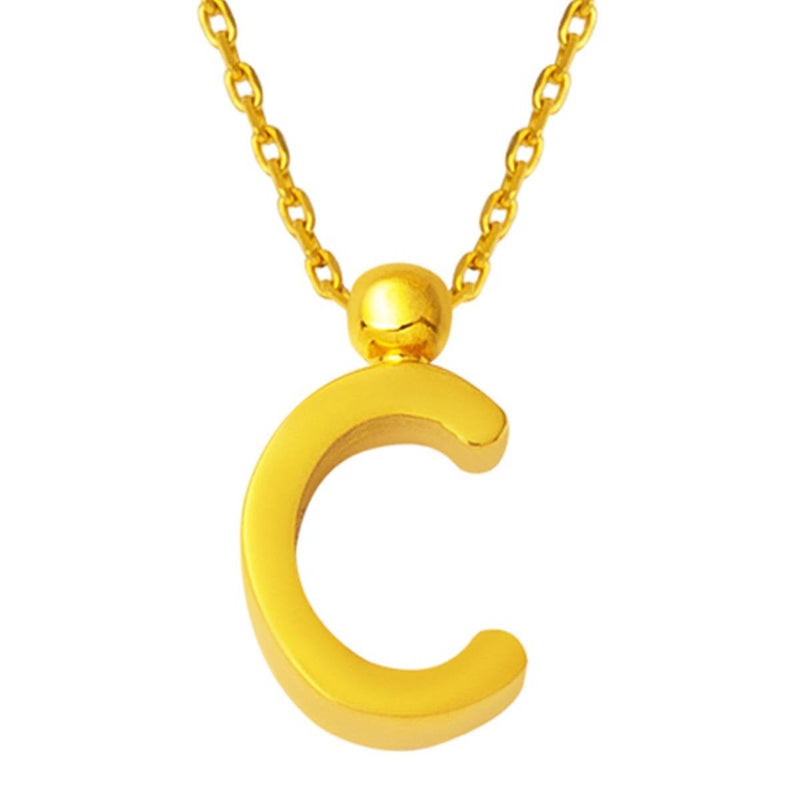 22K Yellow Gold Initial C Necklace