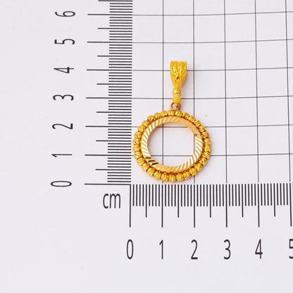 22K Yellow Gold Quarter Coin Attachable Chain Necklace
