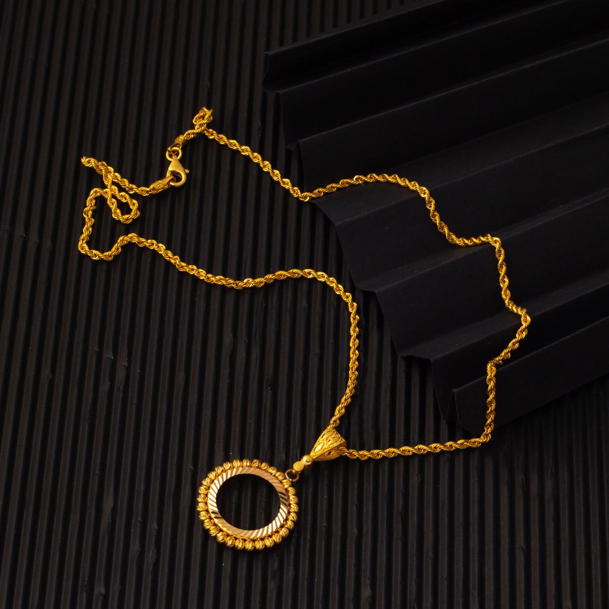 22K Yellow Gold Quarter Coin Attachable Chain Necklace