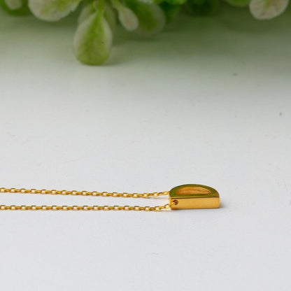 22K Yellow Gold D Initial Necklace