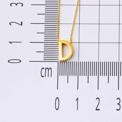 22K Yellow Gold D Initial Necklace