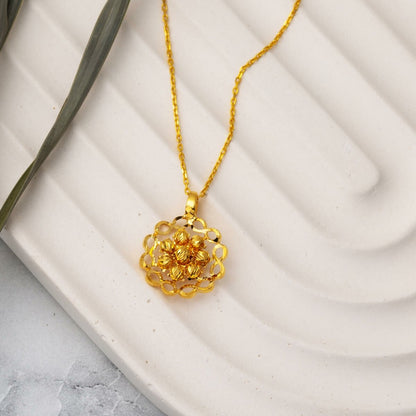 22K Yellow Gold Infinity Gold Bead Necklace