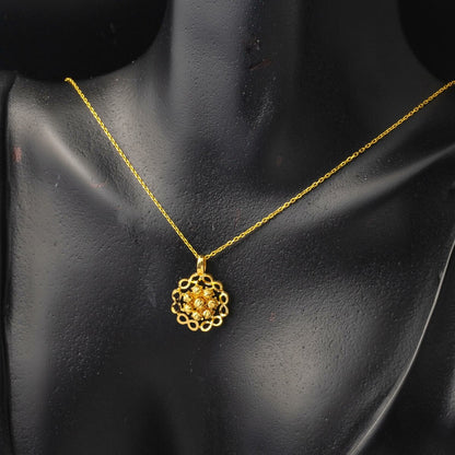 22K Yellow Gold Infinity Gold Bead Necklace