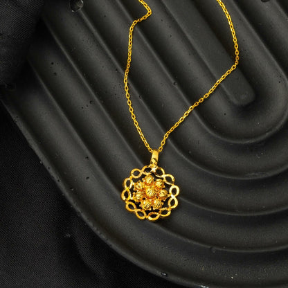 22K Yellow Gold Infinity Gold Bead Necklace