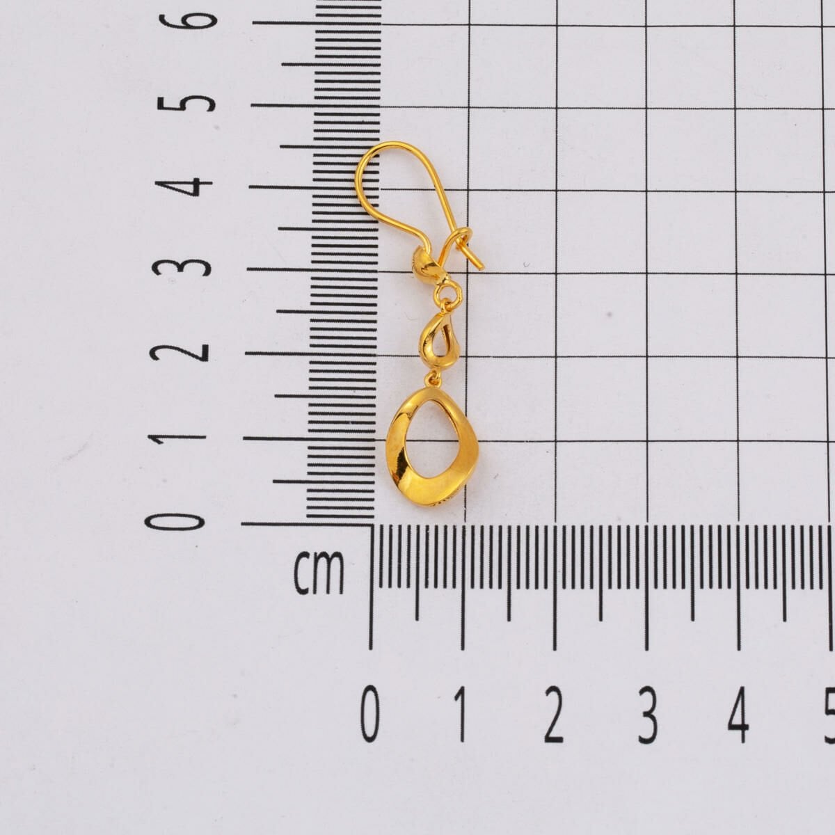 22K Yellow Gold Hoop Dangle Earrings