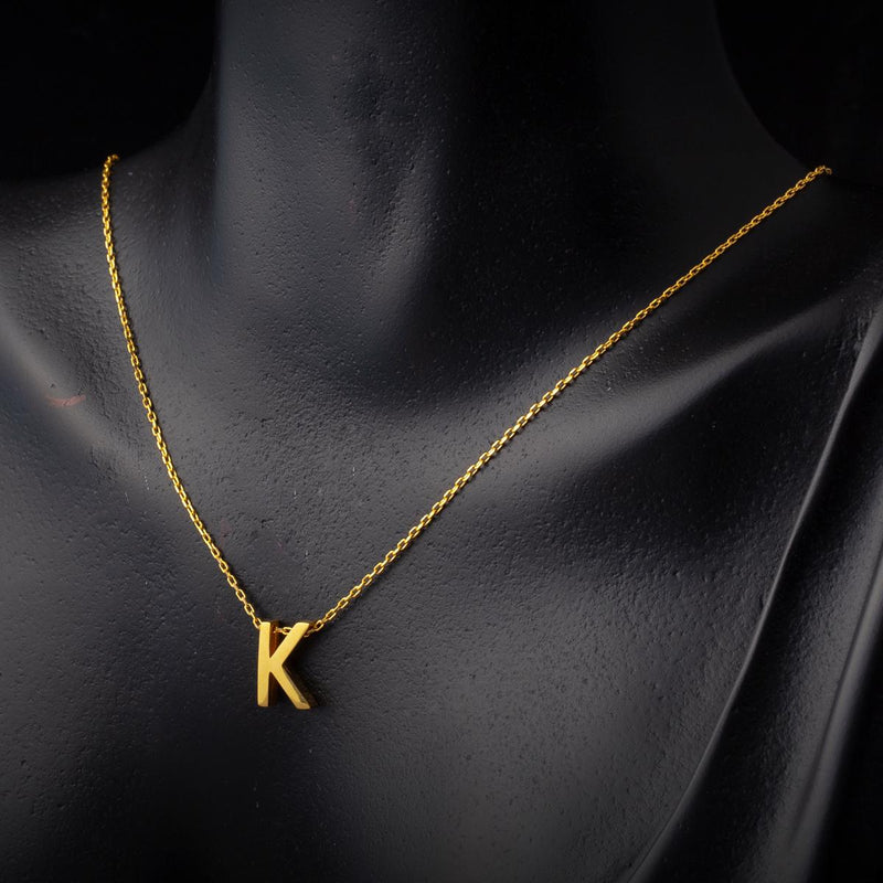 22K Yellow Gold Initial K Necklace (3.3 g)