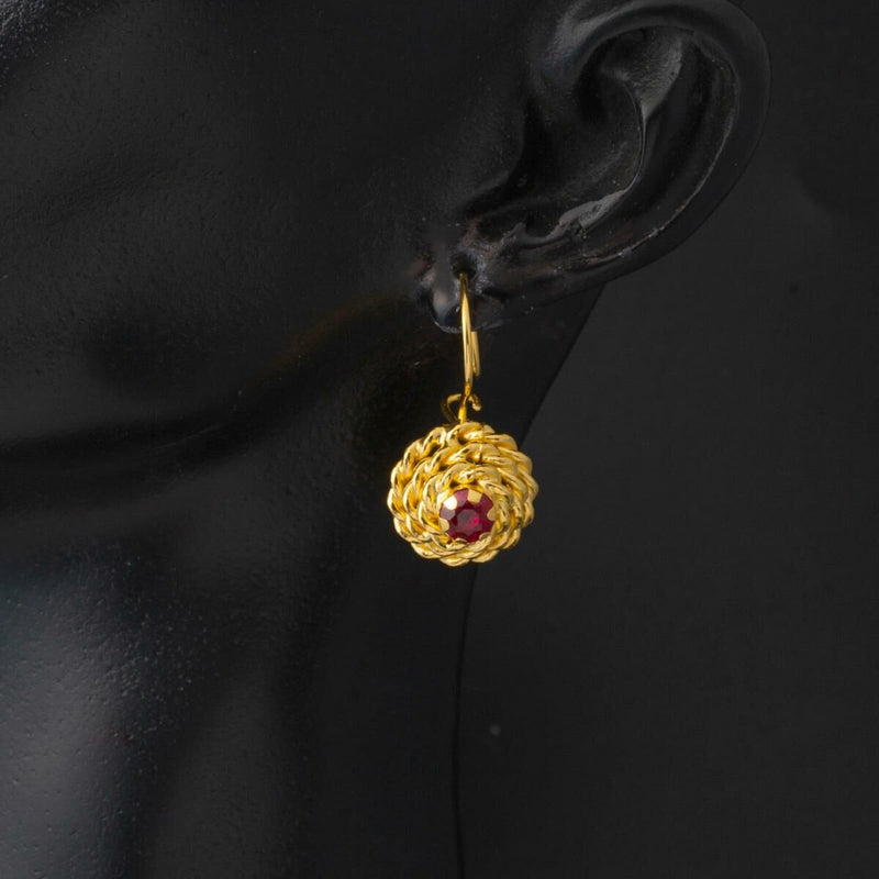 22K Rose Gold Cubic Zirconia Earrings