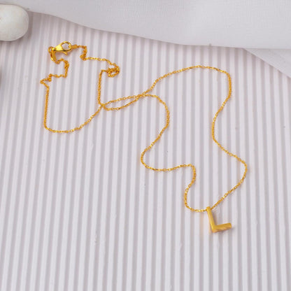 22K Yellow Gold Initial L Necklace