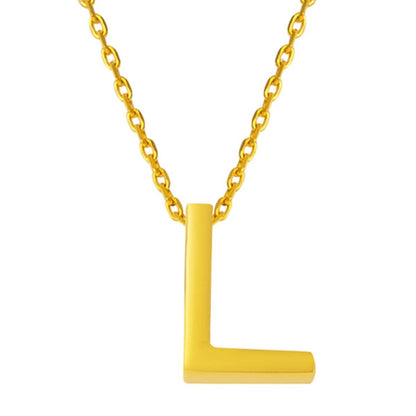22K Yellow Gold Initial L Necklace