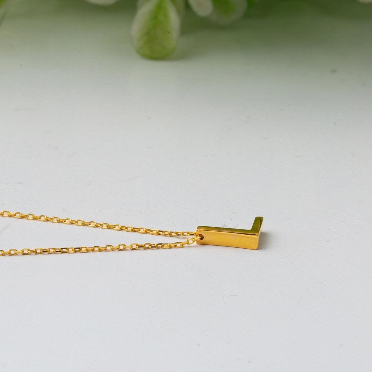22K Yellow Gold Initial L Necklace