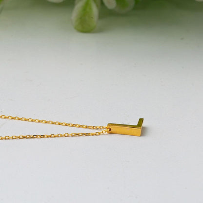 22K Yellow Gold Initial L Necklace