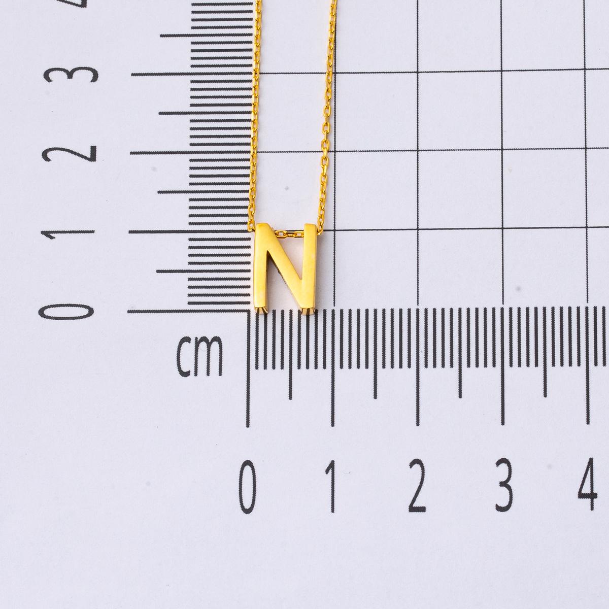 22K Yellow Gold Initial N Necklace