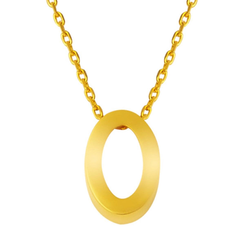 22K Yellow Gold Initial O Necklace