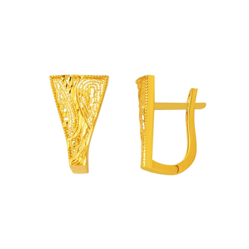 22K Yellow Gold Polished Women's Earrings