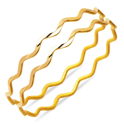 22K Yellow Gold Ajda Zigzag Bangle (20 g)