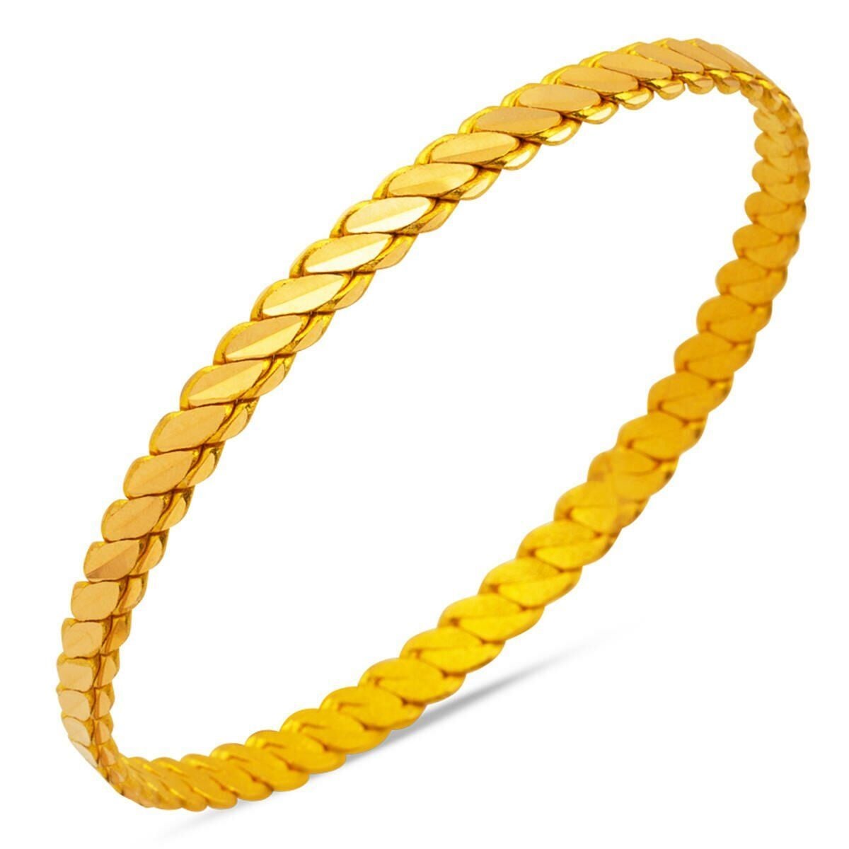 22K Yellow Gold 3-Piece Adana Twisted Bangle (22 g)