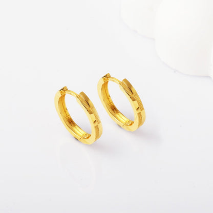 14K Yellow Gold Woven Hoop Earrings