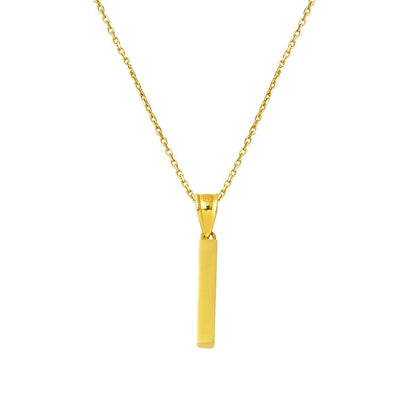 14K Yellow Gold Classic Initial I Necklace