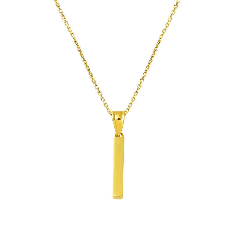14K Yellow Gold Classic Initial I Necklace