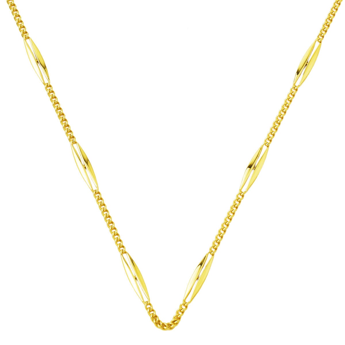 14K Yellow Gold Marquise Chain Necklace