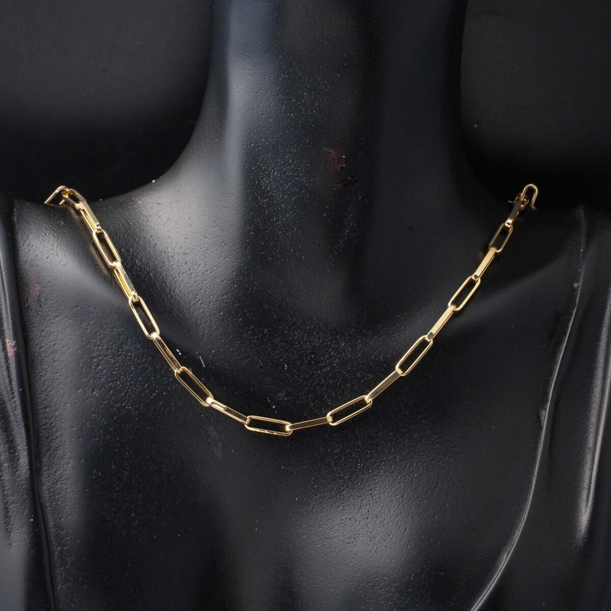 14K Yellow Gold Paperclip Chain Necklace and Bracelet Set