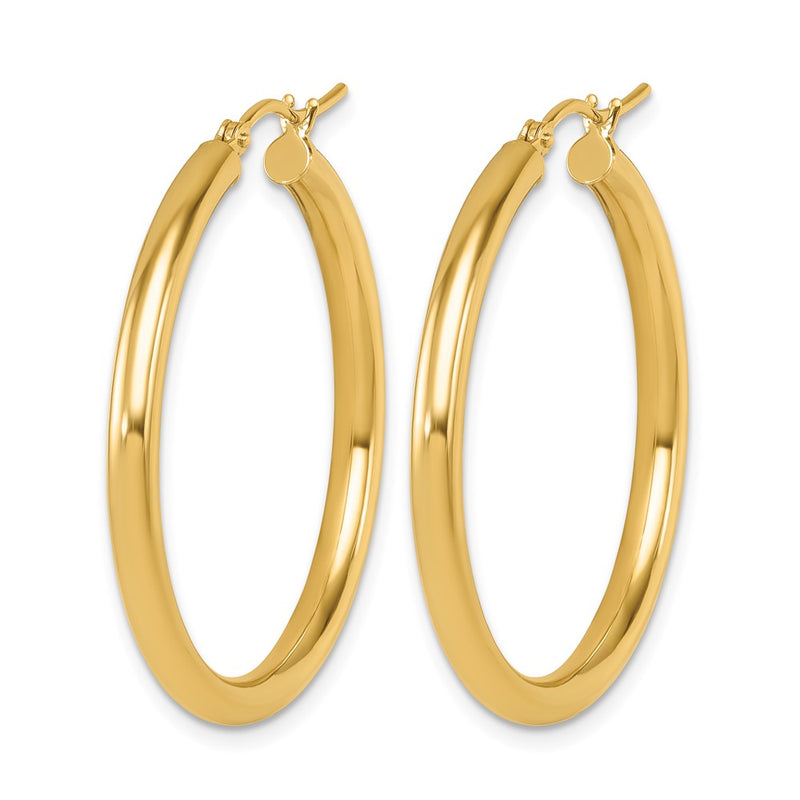 14K Yellow Gold Polished Hoop Earrings