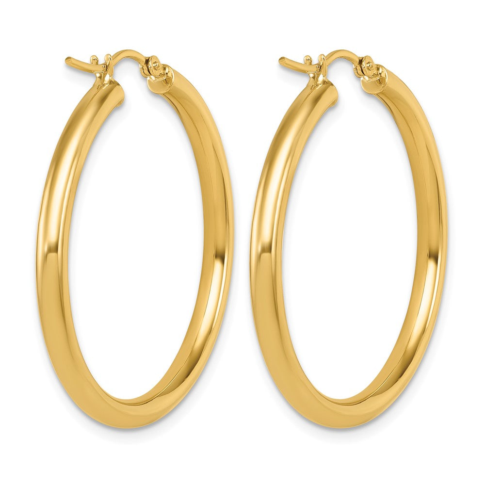 14K Yellow Gold Polished Hoop Earrings