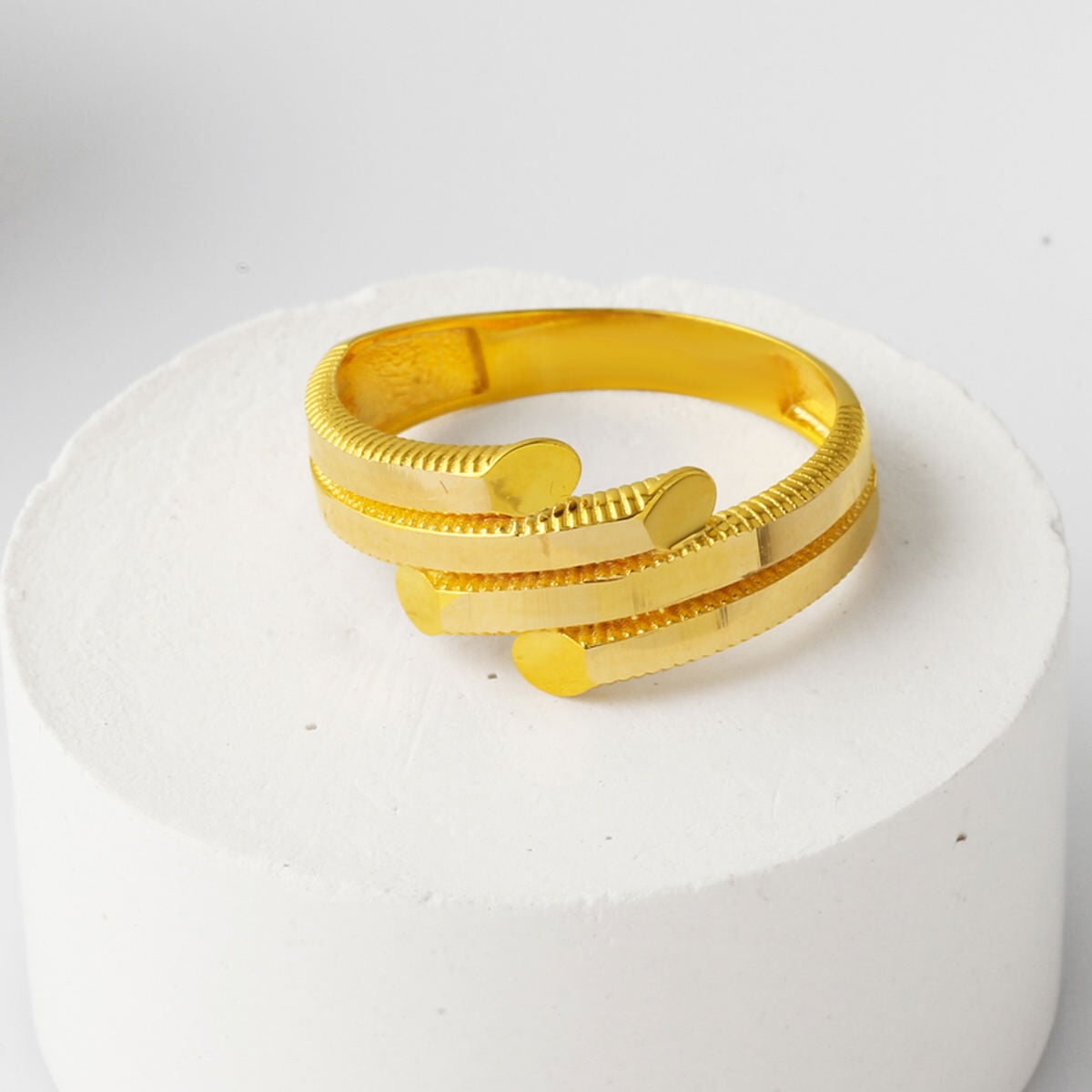 14K Yellow Gold Ajda Studded Ring